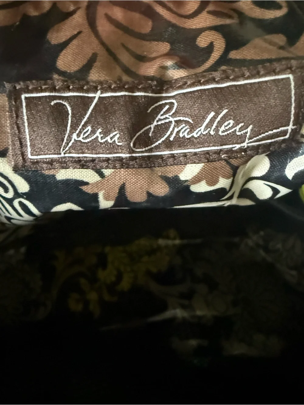 Vera Bradley Diaper Tote Bag Espresso Brown Microfiber Large
